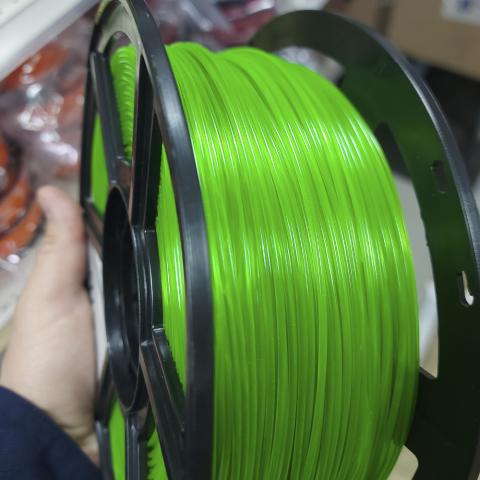 Пластик PETG для печати на 3д принтере, зелёный флуоресцентный прозрачный, 300 метров, 1,75 мм